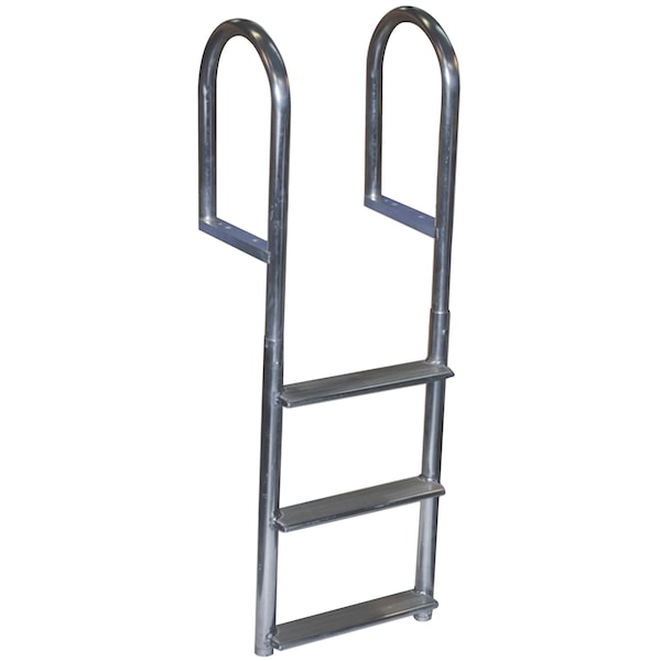 Welded Aluminum Fixed Wide Step Ladder, 5-Step